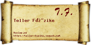 Teller Füzike névjegykártya